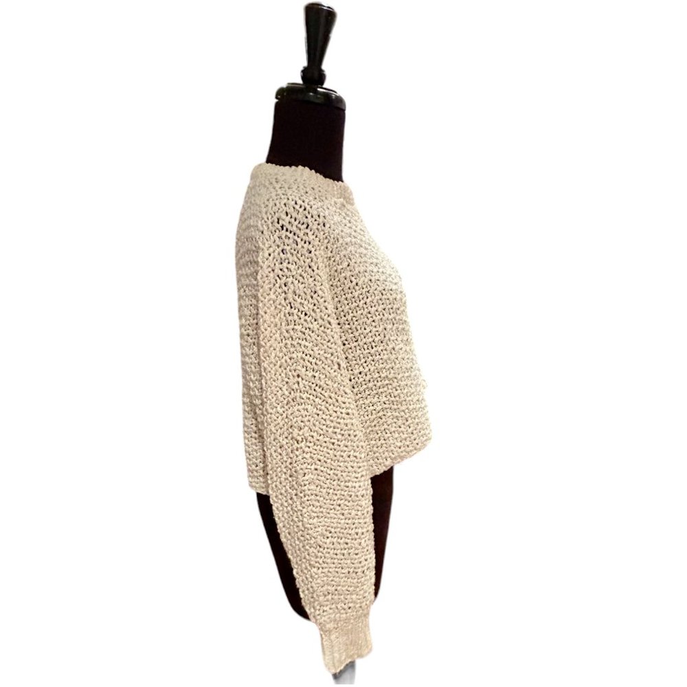 Fisher Project100% Cotton  Chunky Knit Cropped Cream sweater Size S/P - Picture 4 of 10